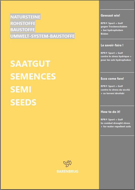 Katalog Barenbrug Saatgut, Samen, Yellow Jacket Water Manager, Resilient Blue, RPR, SOS Sport, Happy Lawn