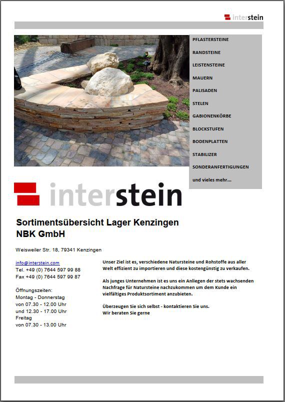 NBK Kenzingen Sortimentskatalog